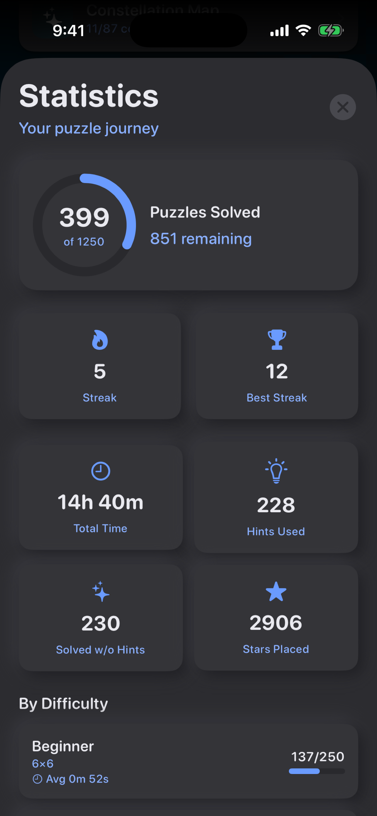 Player statistics and streaks